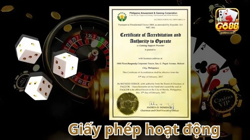 Giấy phép: PAGCOR