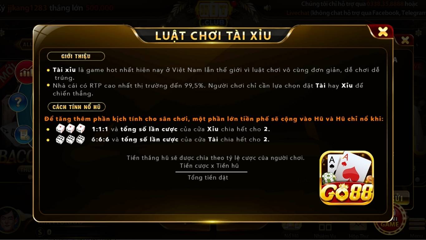Hướng dẫn anh em cách chơi chơi Nổ hũ tài xỉu Go88